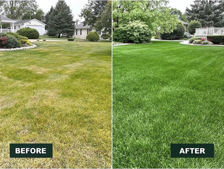 Lawn.Buzz Lawn Fertilization Before and After